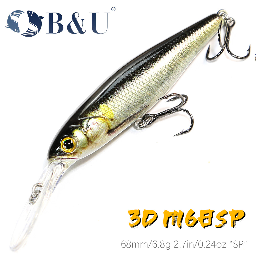 Fishing Lure Jerkbait - B&U 68mm 3D Baskı Shad Asma
