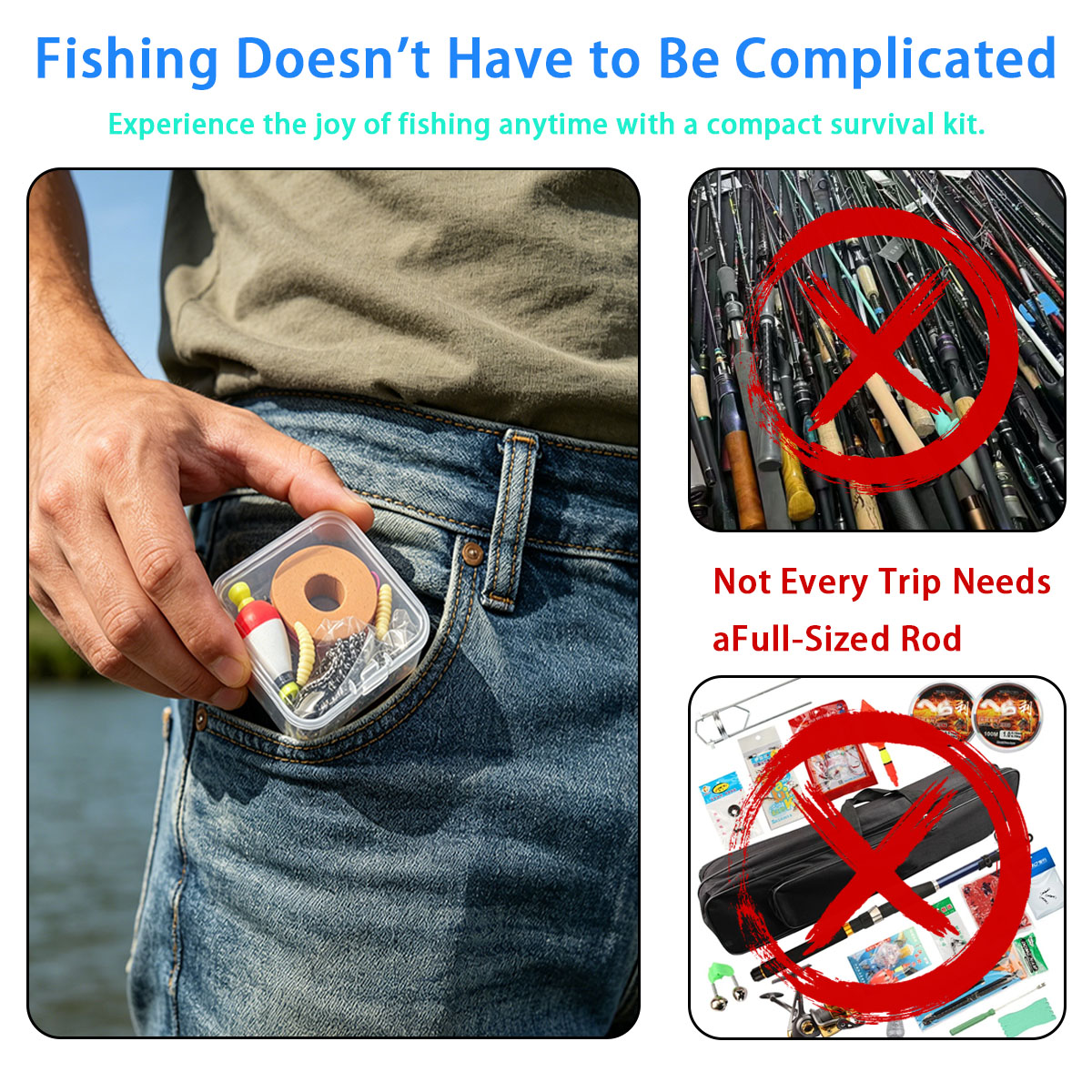 Fishing Lure Making Kit - Taşınabilir Acil Durum Balıkçılık Seti, Bobber,
