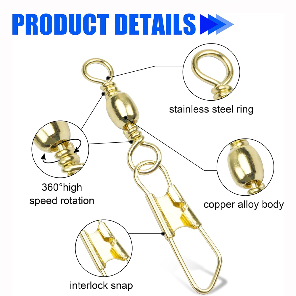 50 adet altın balıkçılık varil - Fishing Lure Accessories incelemesi ve fiyatı