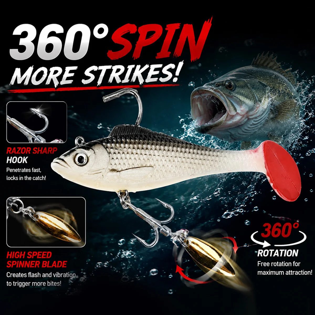 MEREDITH Döner Yem 10cm 12cm M - Fishing Lure Blade Bait incelemesi ve fiyatı