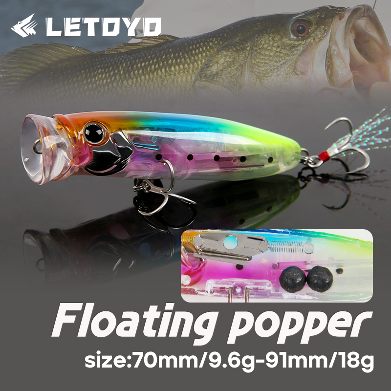 LETOYO 9.6g/18g Yüzen Popper Y - Fishing Lure Popper incelemesi ve fiyatı