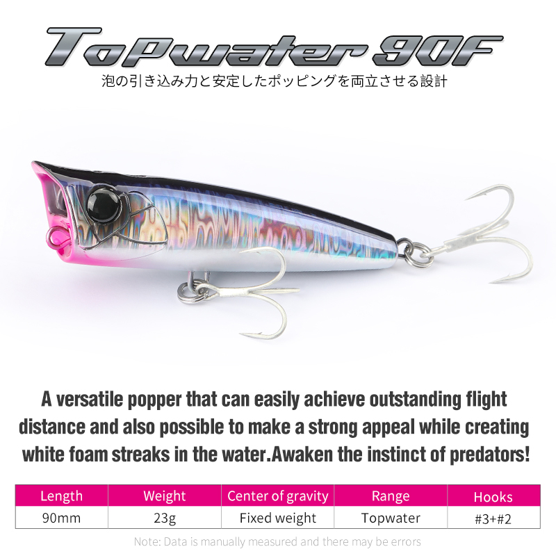 TSURINOYA 90mm 23g üst su Popp - Fishing Lure Popper incelemesi ve fiyatı