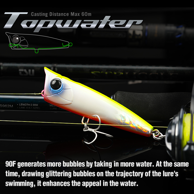 TSURINOYA 90mm 23g üst su Popp - Fishing Lure Popper incelemesi ve fiyatı